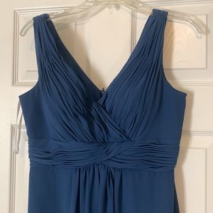 Sapphire navy bridesmaids gown length dress